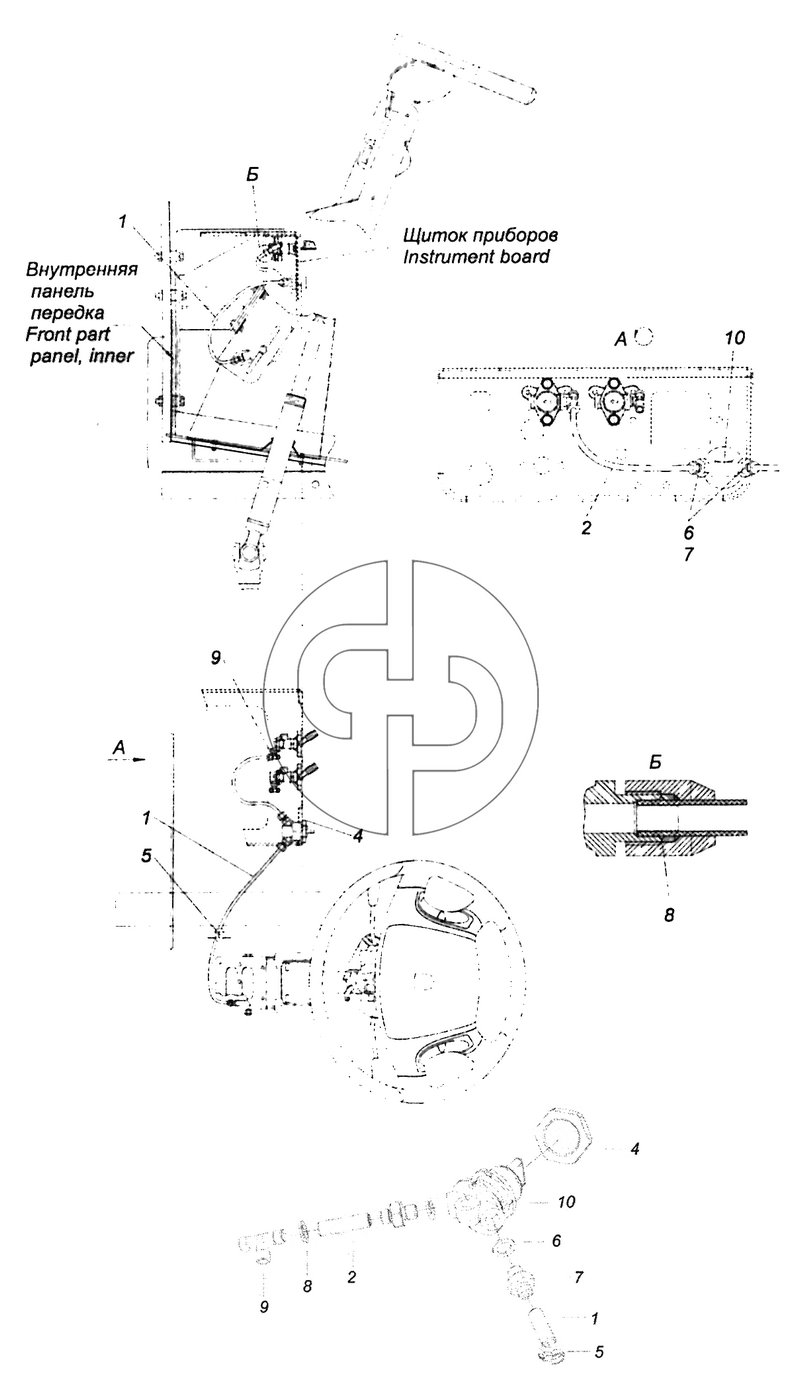 6520-3406014-19 Установка крана регулировки рулевой колонки (№6 на схеме)