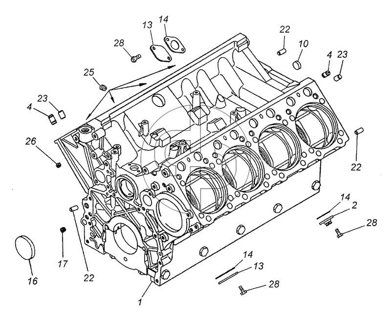 740.70-1002010 Блок цилиндров (№22 на схеме)