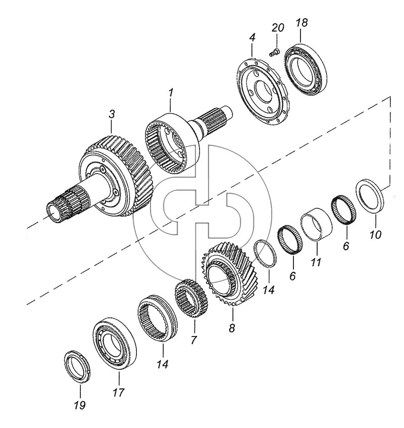65111-1802150-10 Дифференциал раздаточной коробки (№19 на схеме)