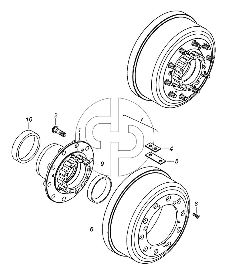 43114-3103010-10 Ступица колеса с барабаном тормоза (№6 на схеме)