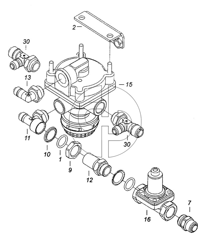 5350-3125018-64 Установка ускорительного клапана системы накачки шин (№9 на схеме)