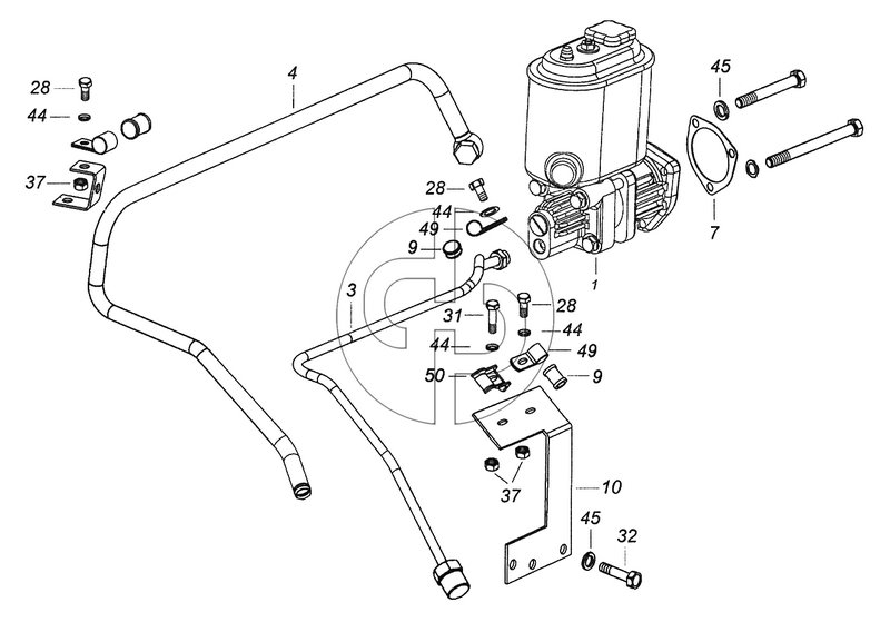 65115-3407001-10 Установка насоса рулевого усилителя (№49 на схеме)