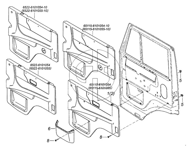 65115-6102005 Установка обивок двери (№6 на схеме)