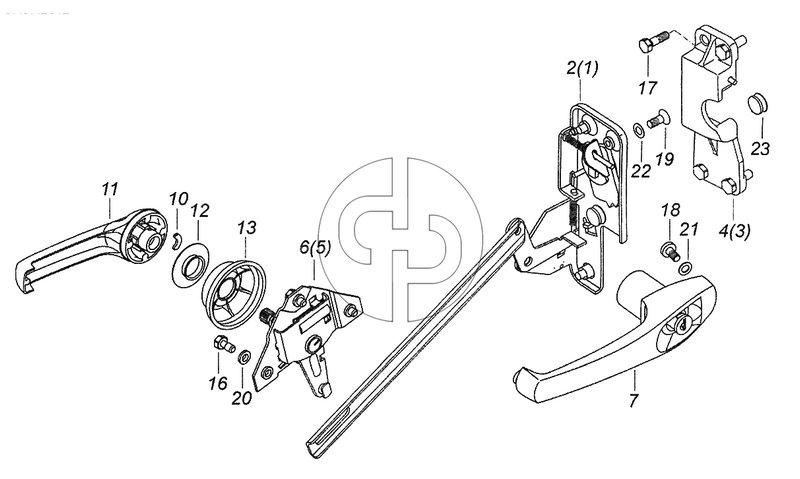 5320-6105011 Установка замков и ручек двери левая - Door locks and handles installation, l.h. (№1 на схеме)