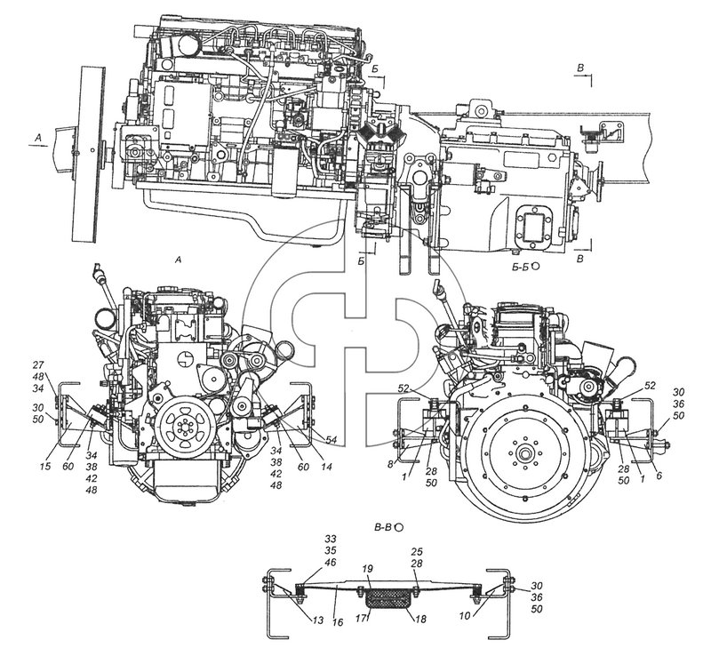 №18 (43253 (Часть-1) - 43255-1001005-20 Установка силового агрегата)