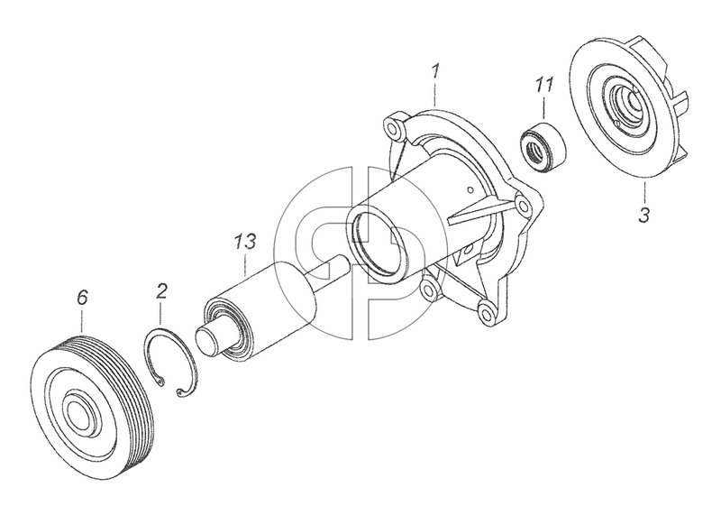 740.50-1307010 Водяной насос (№6 на схеме)