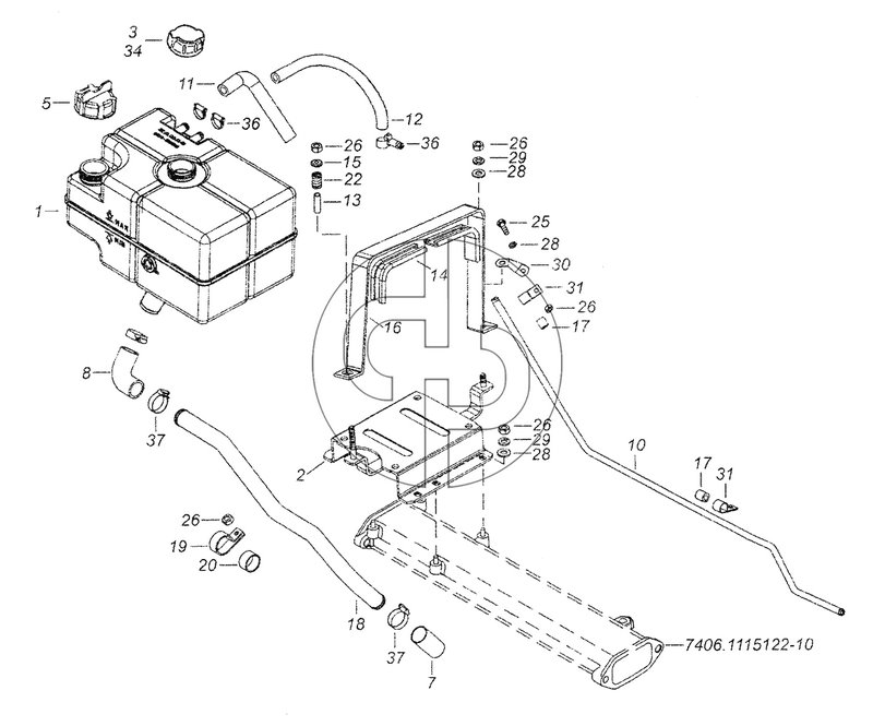 54115-1311005-10 Установка расширительного бачка (№5 на схеме)