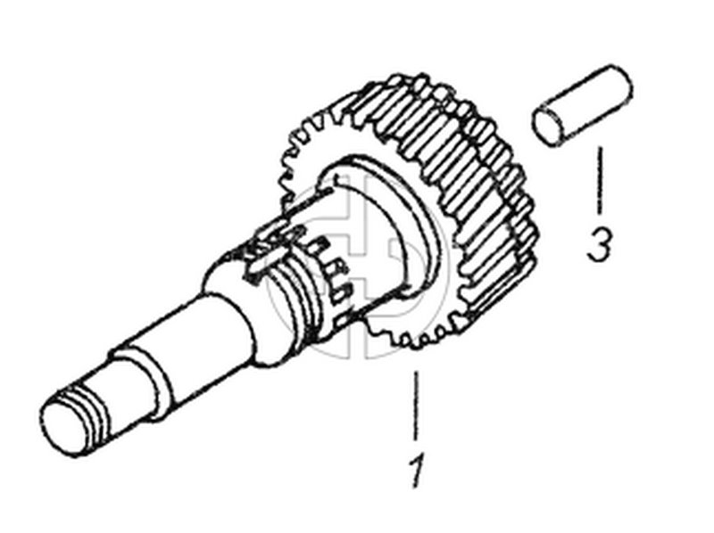 142.1701027-10 Вал первичный коробки передач со втулкой (№3 на схеме)