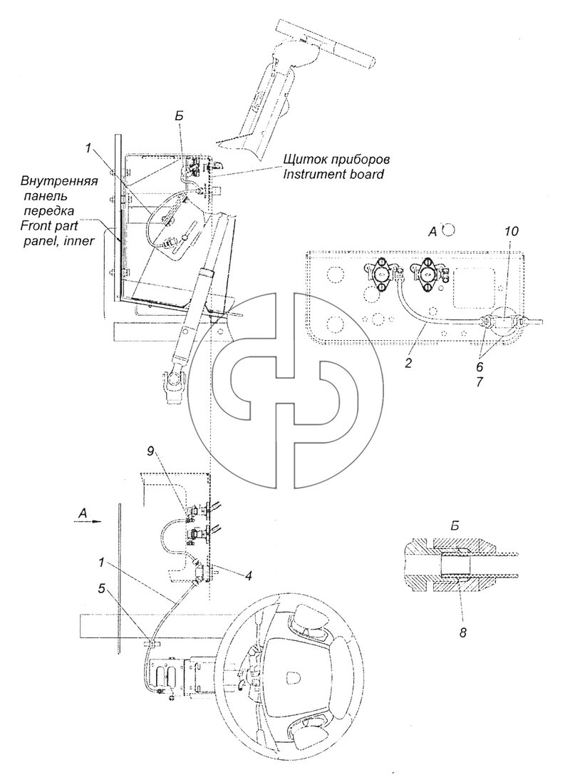 6520-3406014-19 Установка крана регулировки рулевой колонки (№6 на схеме)