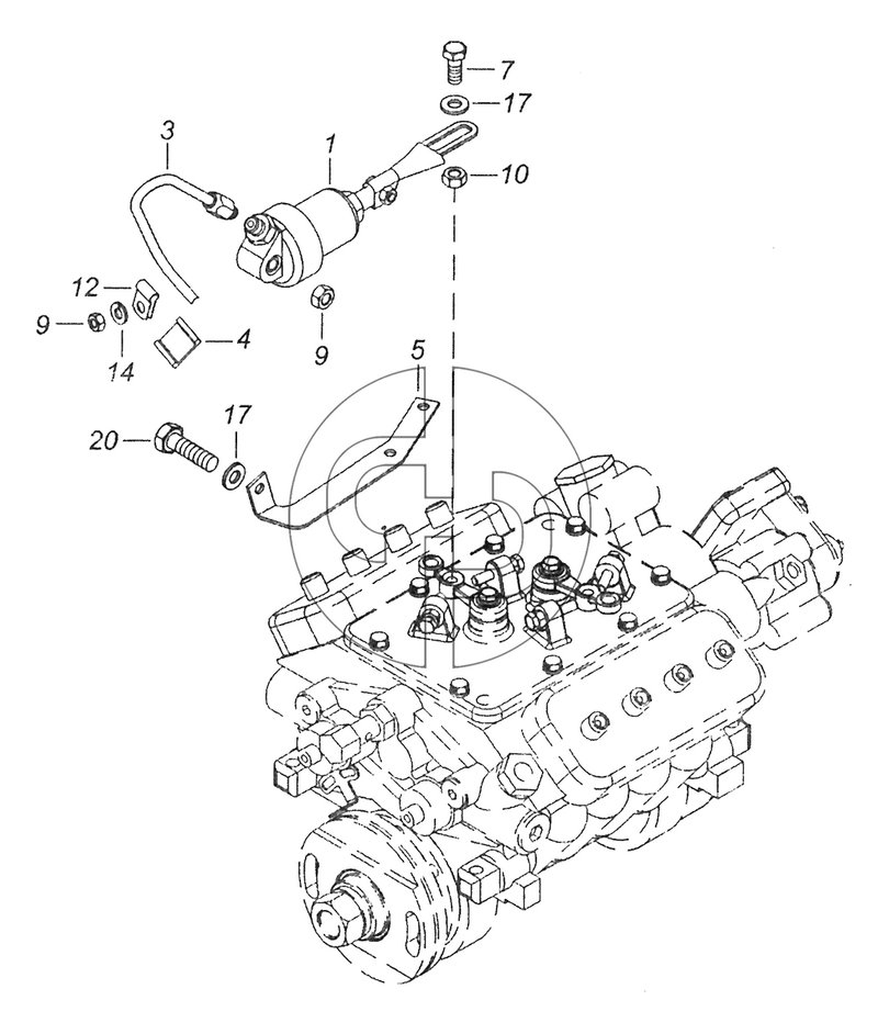 5320-3570010 Установка цилиндра выключения подачи топлива (№5 на схеме)