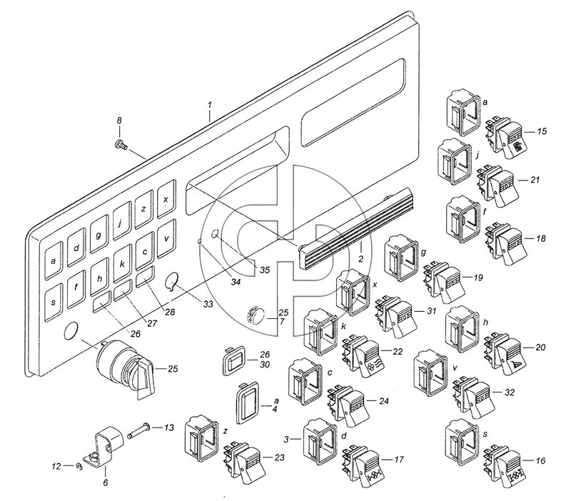 53215-3710428-85 Панель выключателей (№2 на схеме)