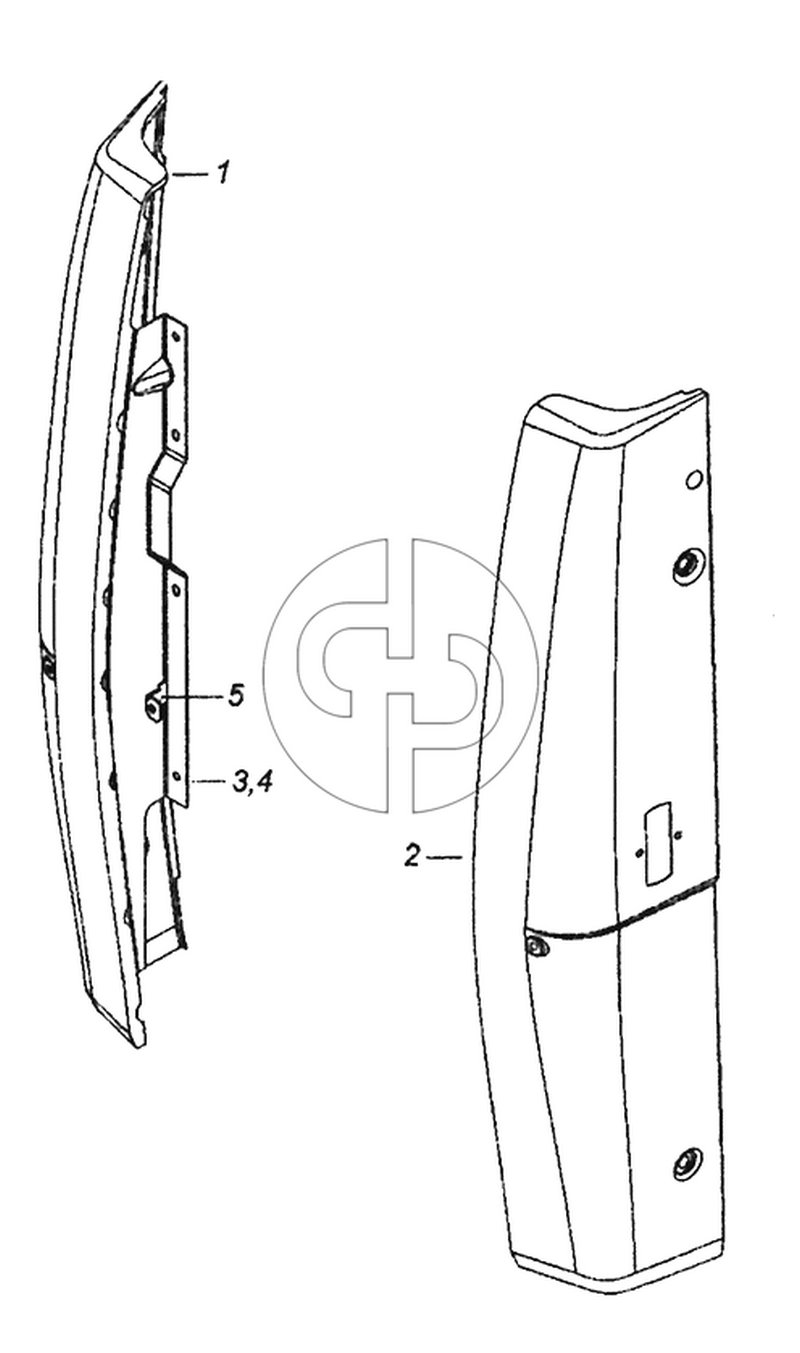 5320-5301047 Панель передка боковая съемная левая (№5320-5301046 на схеме)