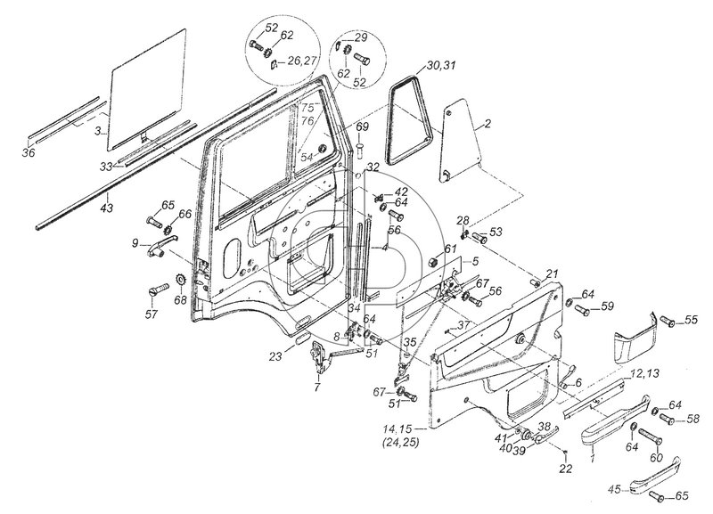 53205-6100005 Установка стекол и арматуры двери левой (№43 на схеме)