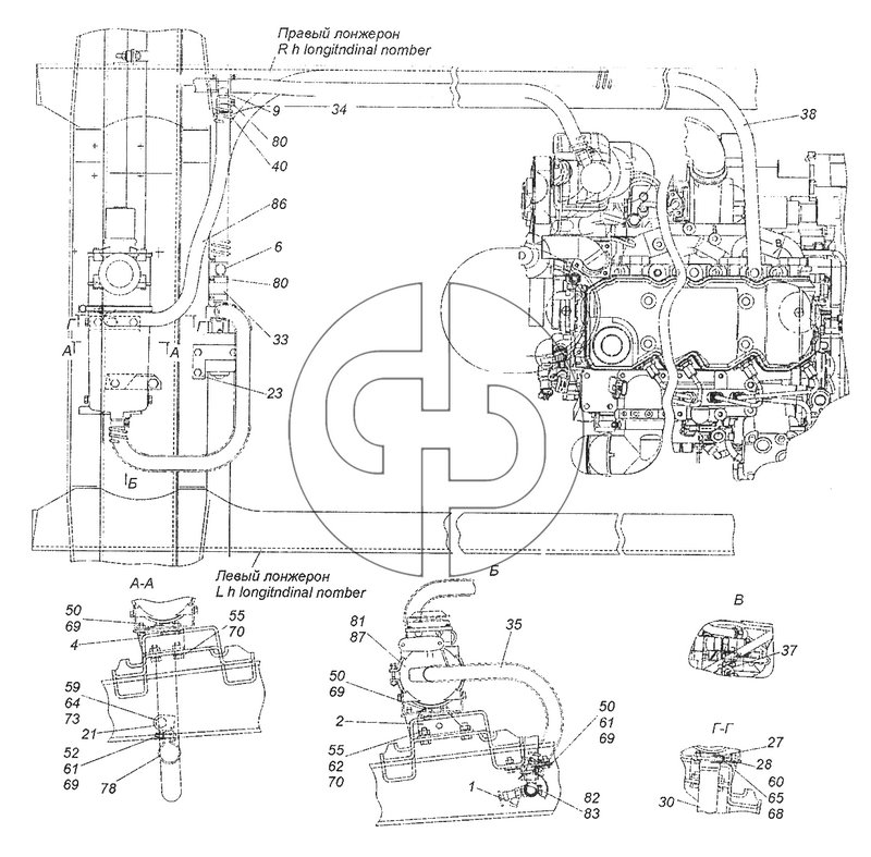 43255-8106001-10 Установка подогревателя 14TC (№1 на схеме)