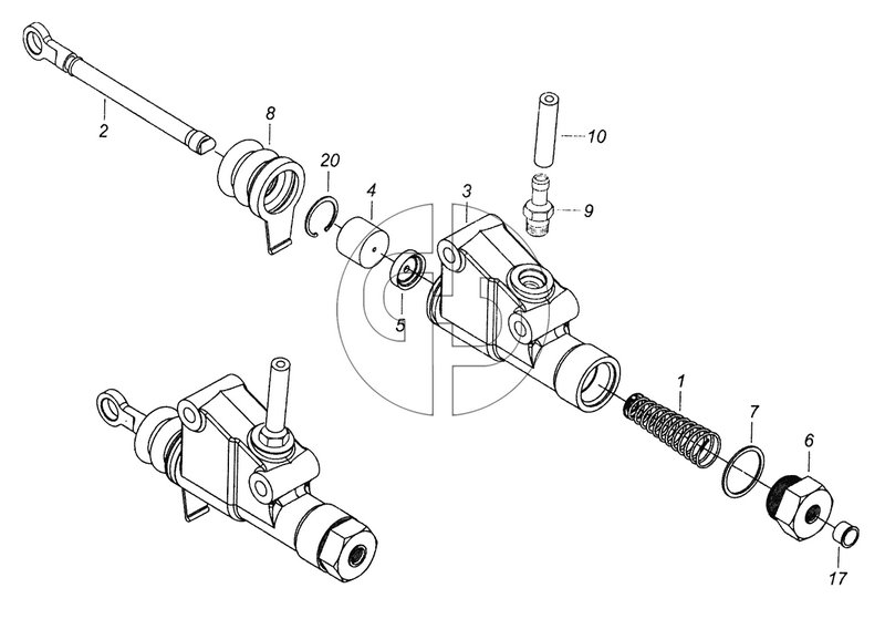 5320-1602510-10 Главный цилиндр управления сцеплением (№2 на схеме)