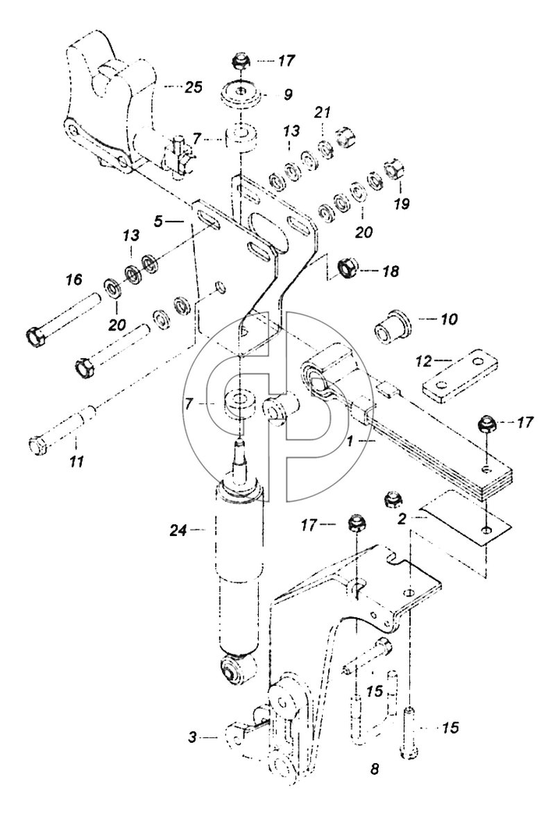 5308-5001008-20 Задняя подвеска правая (левая) (№8 на схеме)