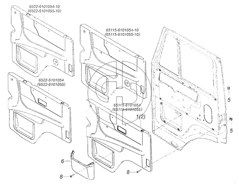 65115-6102005 Установка обивок двери (№6 на схеме)