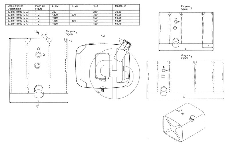 53215-1101010-03 Бак топливный (№5 на схеме)