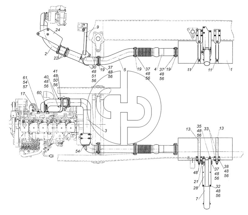 43255-1200002-01 Установка системы выпуска (№19 на схеме)