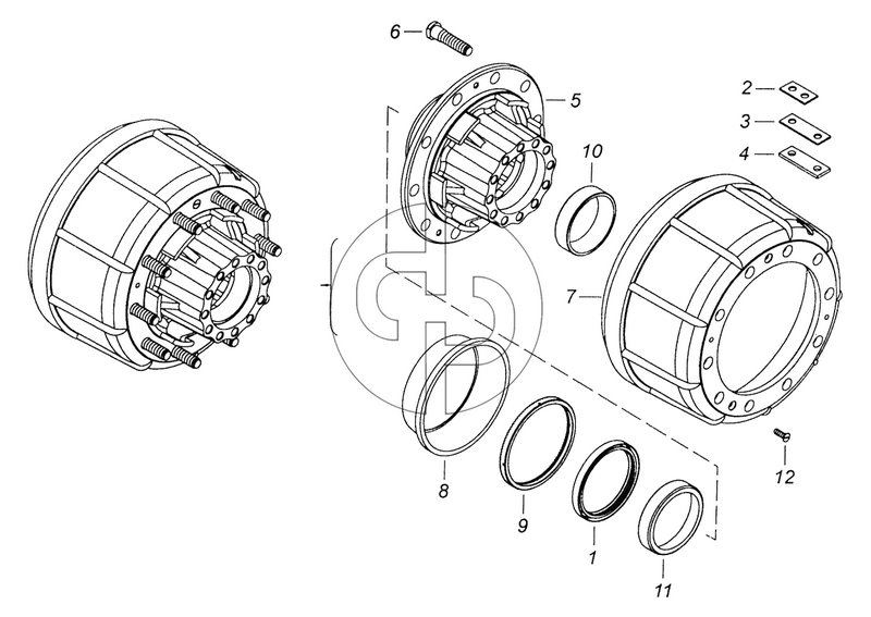 65115-3104010 Ступица заднего колеса с барабаном тормоза (№5 на схеме)