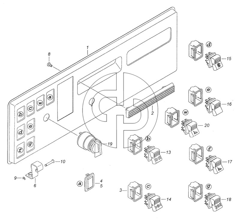 53229-3710428-28 Панель выключателей (№2 на схеме)