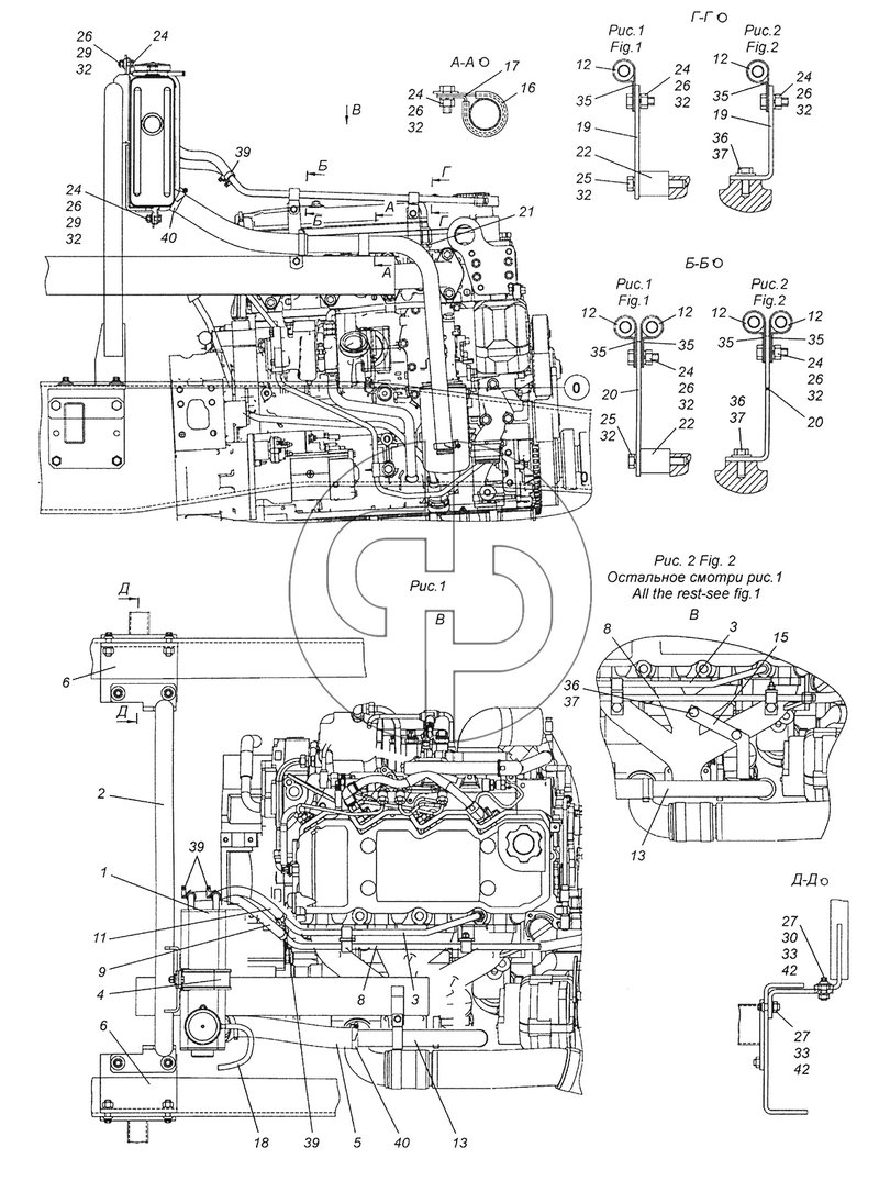 43255-1311005-30 Установка бачка расширительного (№1 на схеме)