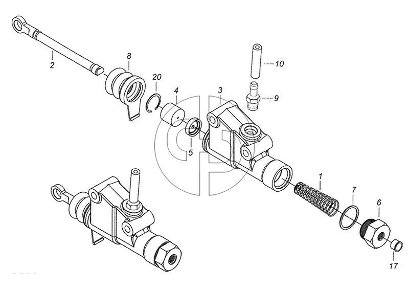 5320-1602510-10 Главный цилиндр управления сцеплением (№2 на схеме)