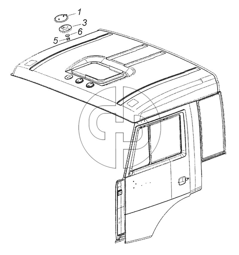 6460-5000080 Установка заглушек на крыше (№3 на схеме)