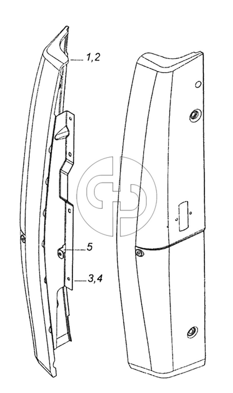 №5320-5301047 (43255 (Евро-3) - 5320-5301047 Панель передка боковая съемная левая)