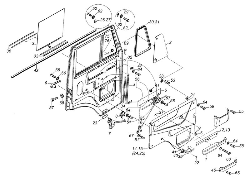 53205-6100005 Установка стекол и арматуры двери левой (№43 на схеме)