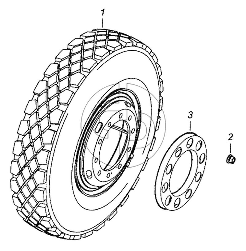 65116-3101002 Установка передних стальных колес (№2 на схеме)