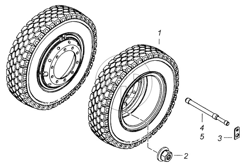 65115-3101003-50 Установка сдвоенных дисковых колес (№2 на схеме)