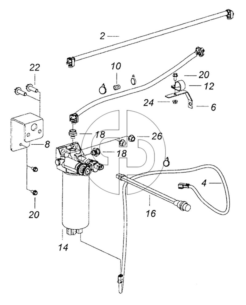 6520-1105005 Установка фильтра грубой очистки топлива (№18 на схеме)