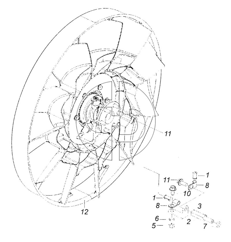 65115-1308005-80 Установка вентилятора (№8 на схеме)