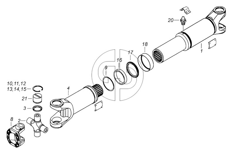 53605-2201011-15 Вал карданный заднего моста (№10 на схеме)