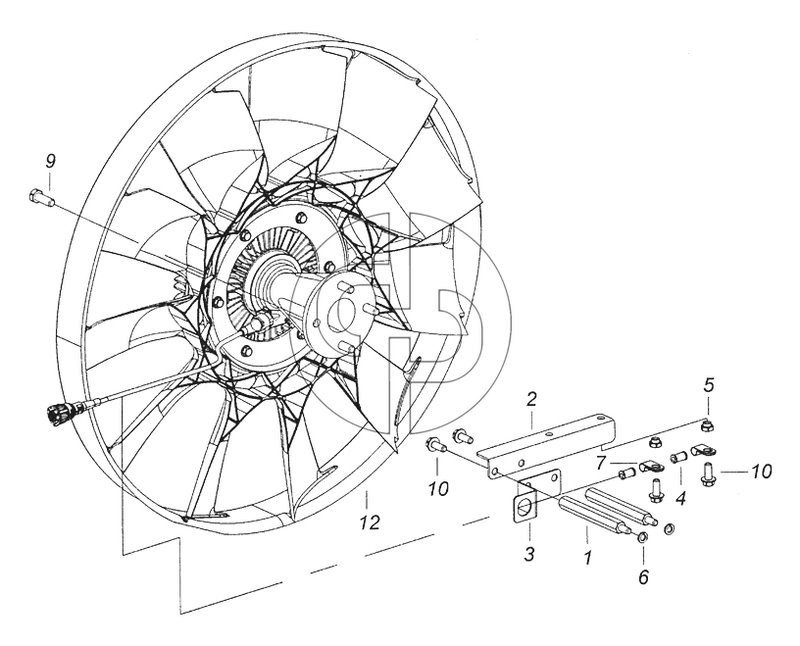 6520-1308005-90 Установка вентилятора с вязкостной муфтой (№7 на схеме)