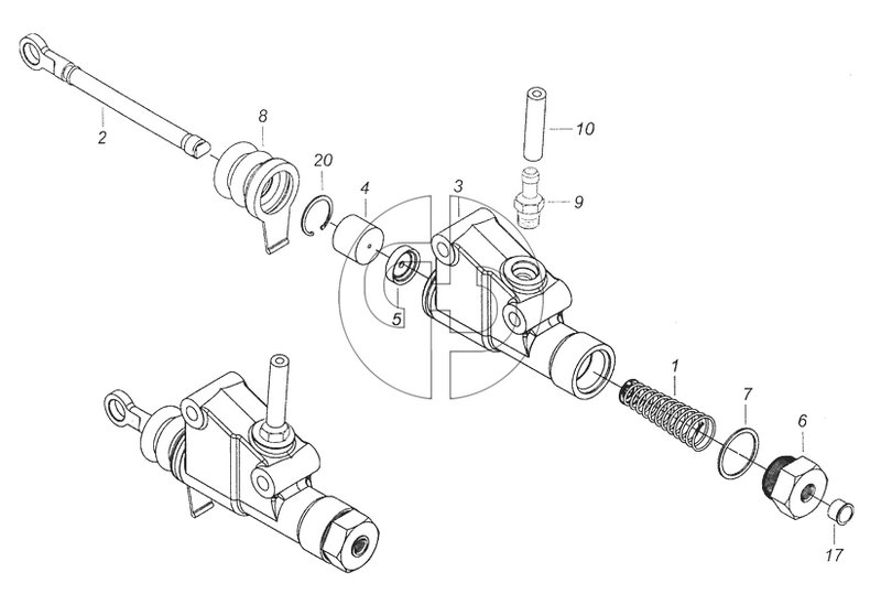 5320-1602510-10 Главный цилиндр управления сцеплением (№2 на схеме)