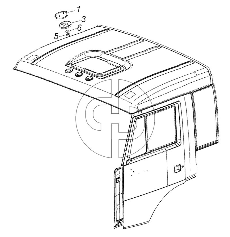 6460-5000080 Установка заглушек на крыше (№3 на схеме)