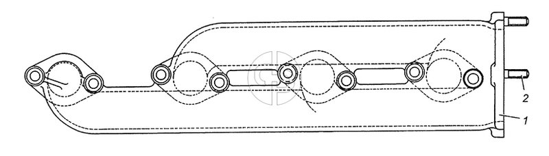 7403.1008021 Коллектор выпускной левый в сборе - Outlet collector, l. h., assy (№1 на схеме)