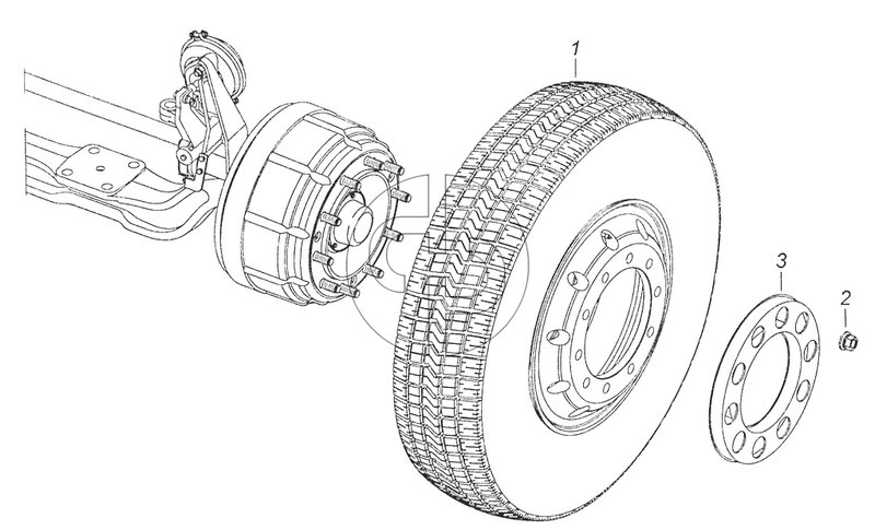 6460-3101002 Установка передних стальных колес (№2 на схеме)
