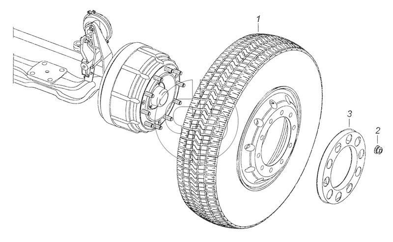 6460-3101002-10 Установка передних алюминиевых колес (№2 на схеме)