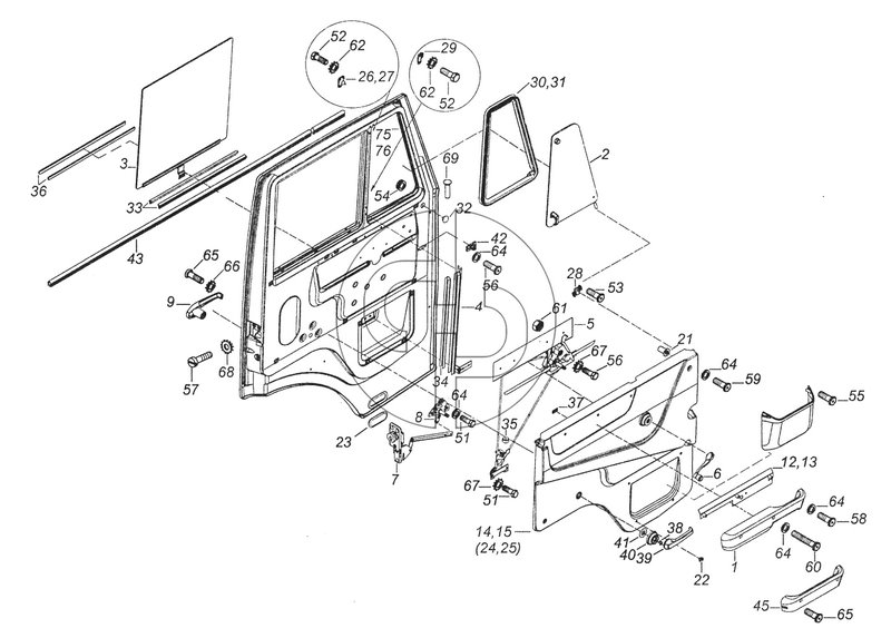 53205-6100005 Установка стекол и арматуры двери левой (№43 на схеме)