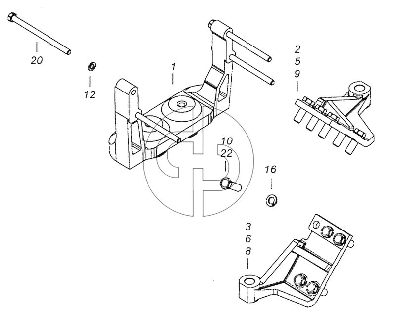 65205-1001000 Установка кронштейнов силового агрегата (№9 на схеме)