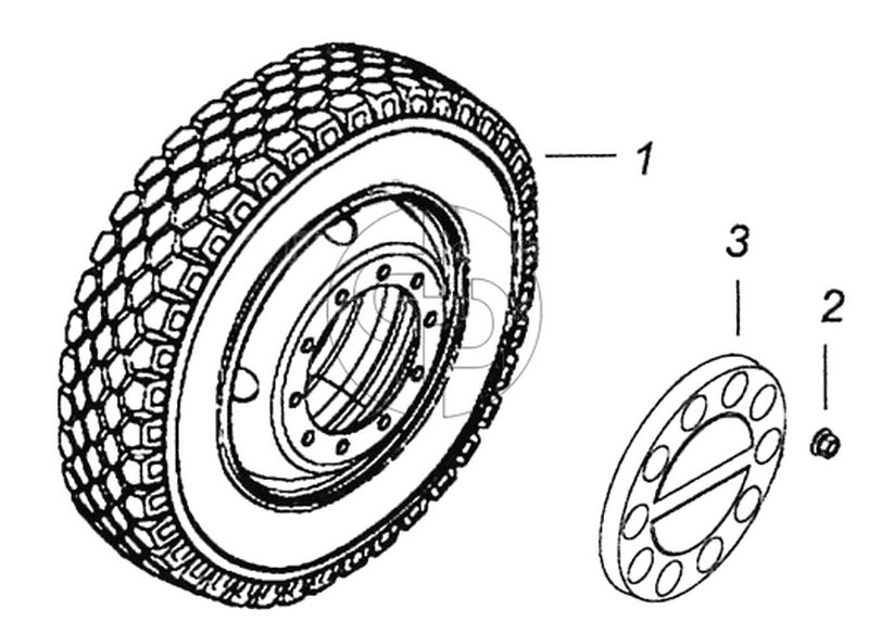 6460-3101002 Установка передних стальных колес (№2 на схеме)