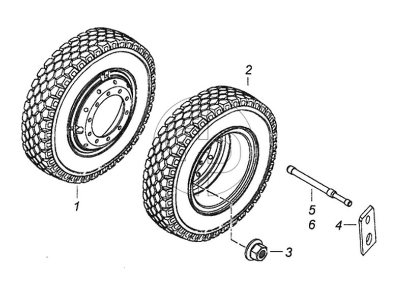 6460-3101003-10 Установка сдвоенных алюминиевых колес (№3 на схеме)