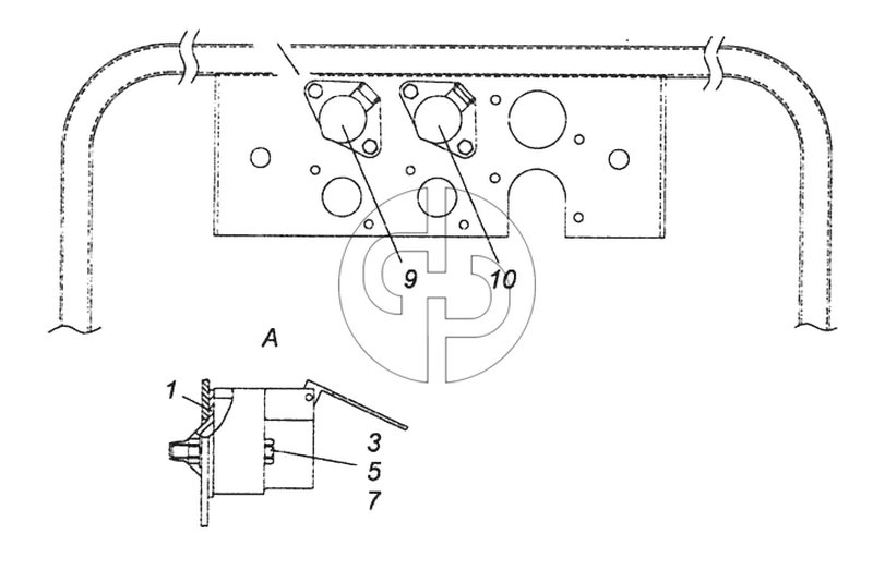 6460-3723003-10 Установка розеток прицепа (№5 на схеме)