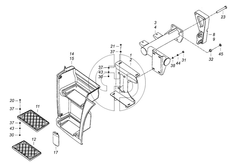 5460-8405011 Установка подножек левая (№15 на схеме)
