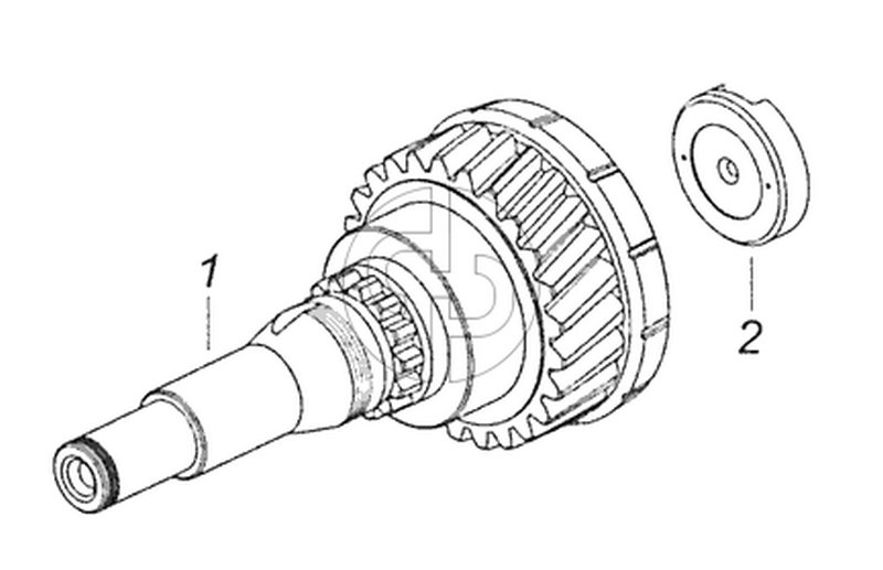 154.1701026 Вал первичный коробки передач с зубчатой муфтой и втулкой (№2 на схеме)