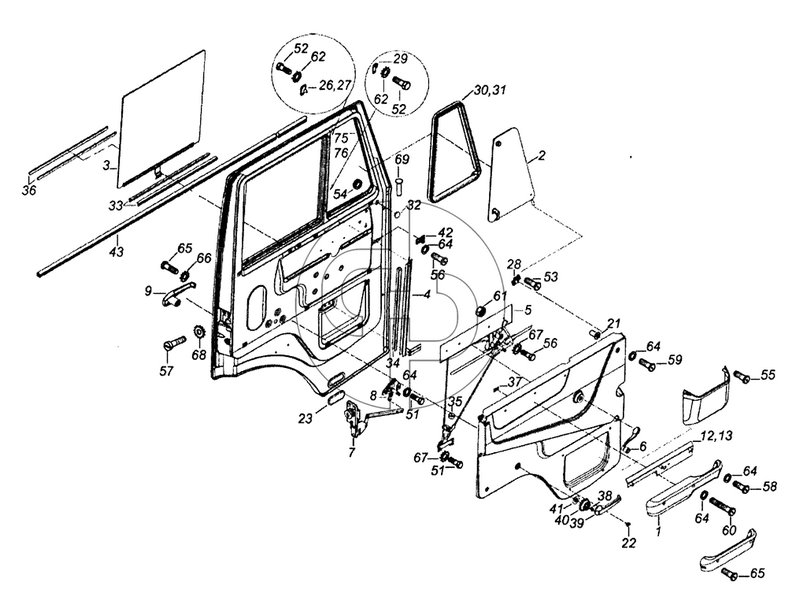 53205-6100005 Установка стекол и арматуры двери (№43 на схеме)