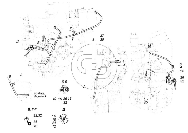43253-1104000 Установка топливопроводов (№30 на схеме)